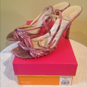 Kate Spade Pink Satin Glitter Heels Evening Pump